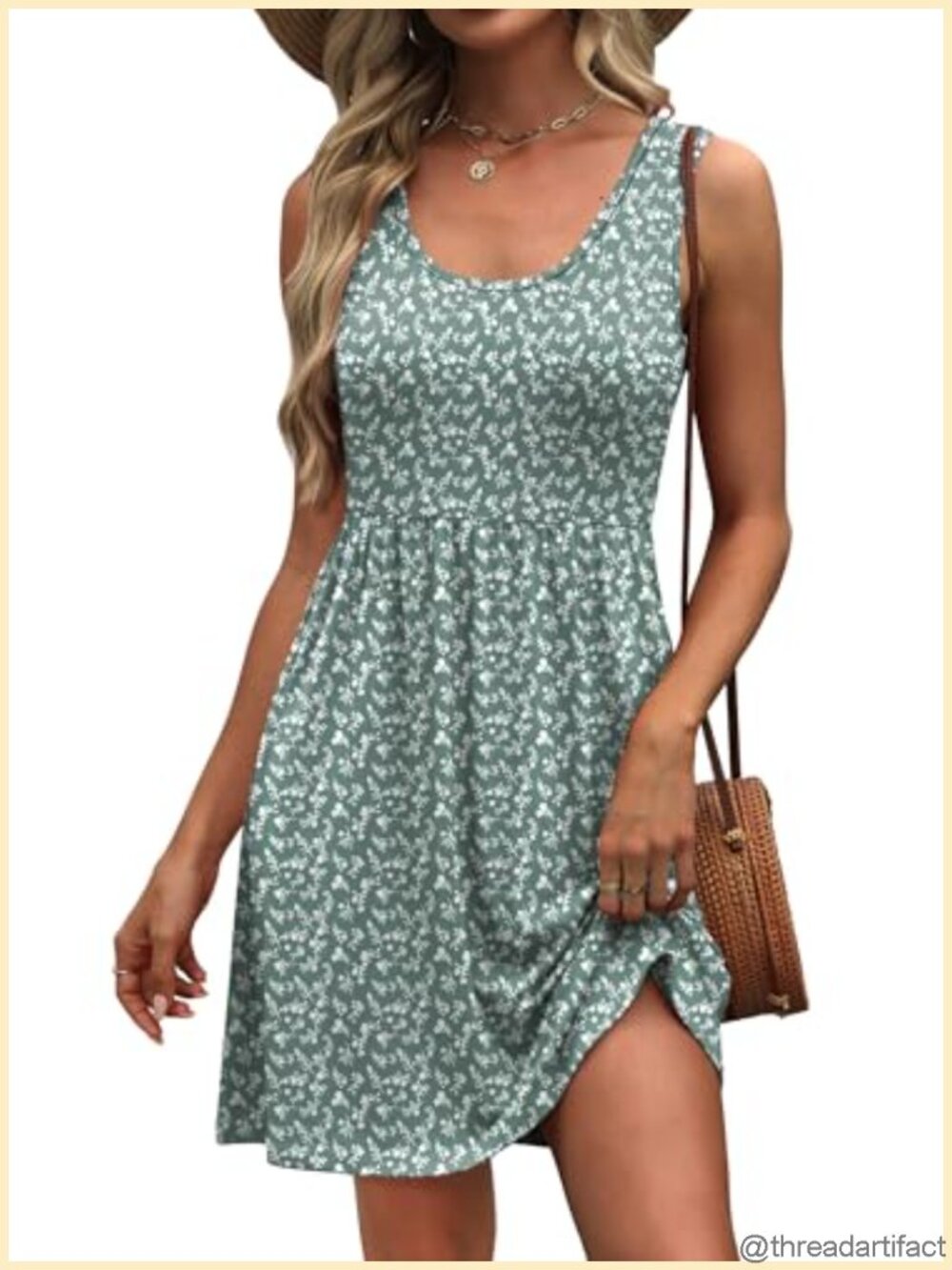 Women's Sleeveless A-Line Sundress with Pockets Casual Summer Dress